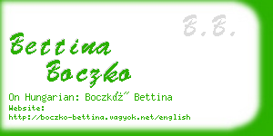 bettina boczko business card